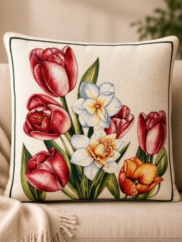 POSZEWKA GOBELINOWA W TULIPANY 42X42