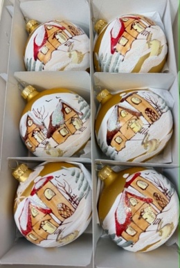 BOMBKI DOMKI ZŁOTY MAT WIELKOŚĆ 8 CM