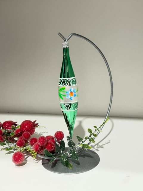 SOPEL BOMBKA WZÓR RETRO KOLOR ZIELONY WYSOKOŚĆ 14CM