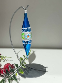 SOPEL BOMBKA WZÓR RETRO KOLOR NIEBIESKI WYSOKOŚĆ 14CM