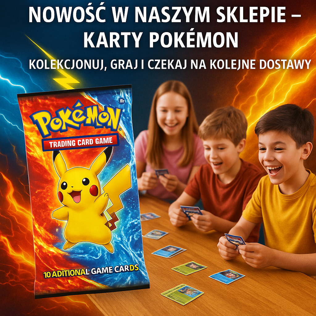 🎴 Nowość w naszym sklepie – karty Pokémon! Kolekcjonuj, graj i czekaj na kolejne dostawy